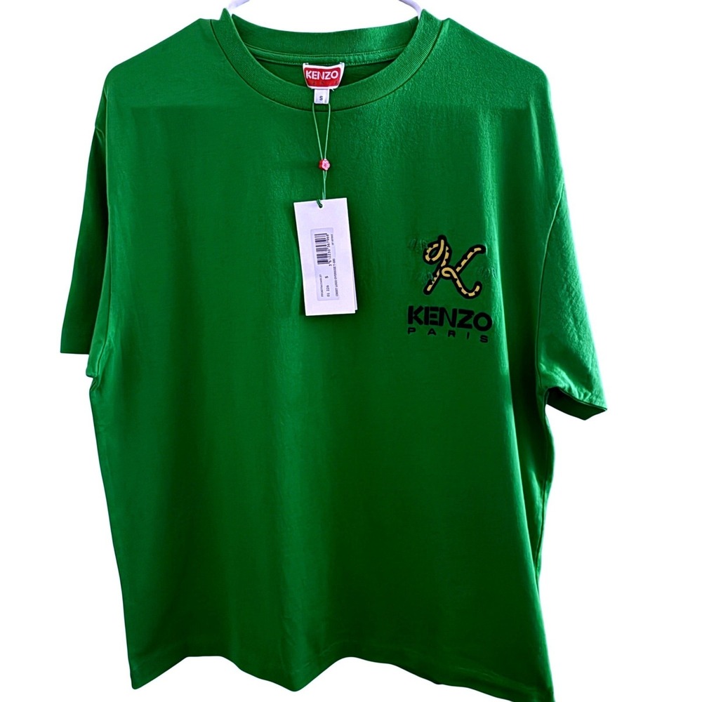 NWT Kenzo Paris Green  Nigo Tiger Tail Crest Logo Oversize T-Shirt Mens S FF12